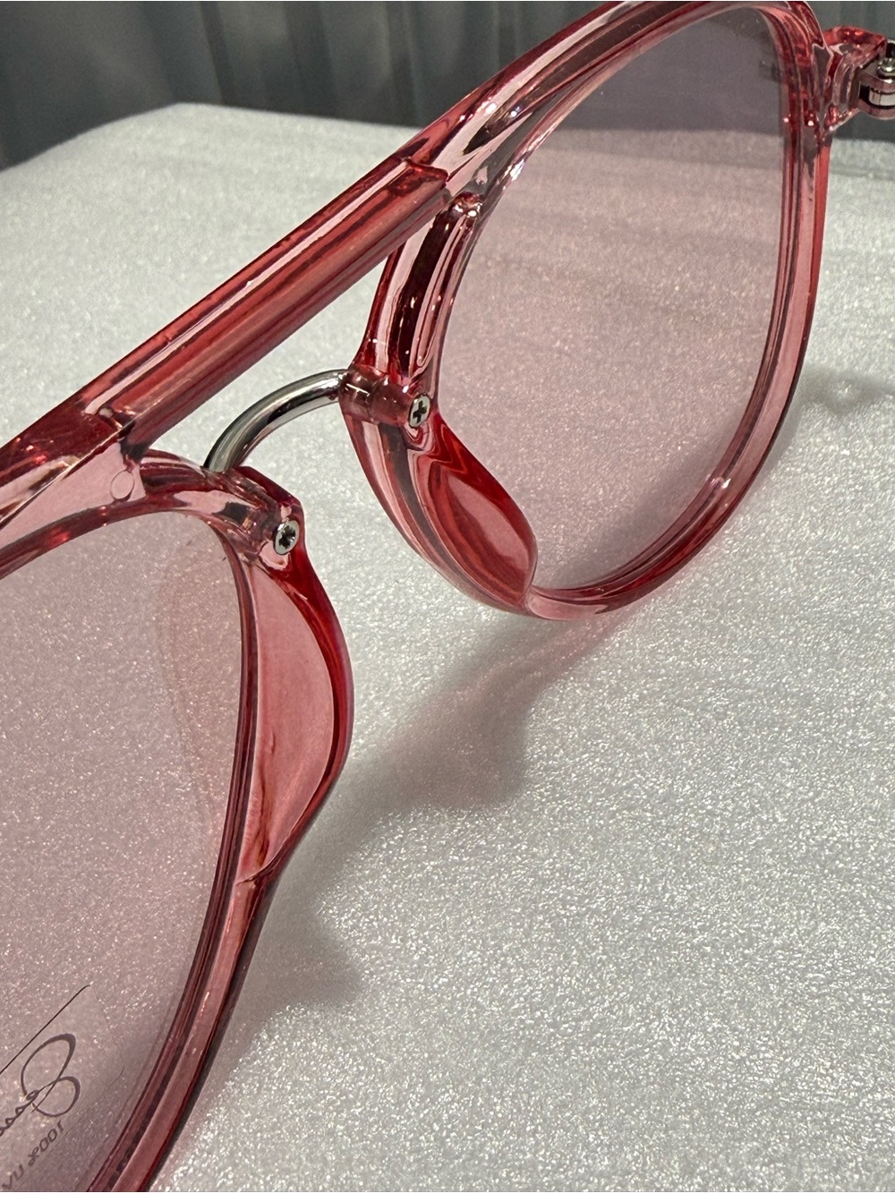 Jessica Simpson J6382 Pink Aviator Sunglasses Women’s Retro Silver Accent NWT - Picture 5 of 8